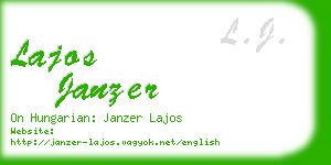 lajos janzer business card